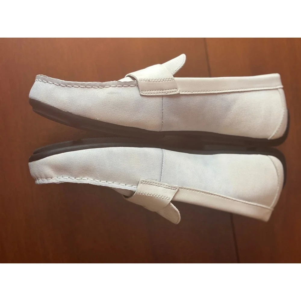Alfani Iker Penny Loafer Driver Mens 8M White Memory Foam Slip On Good